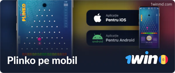 Jocul mobil Plinko în aplicația 1win Moldova