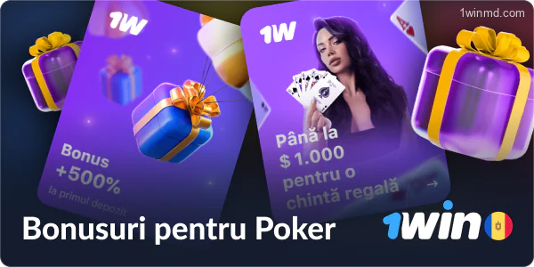 Bonusuri pentru jocuri de poker la 1win Moldova