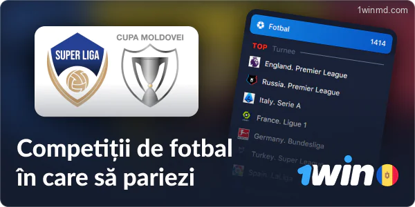 Ligile de fotbal disponibile pentru pariuri la 1win Moldova