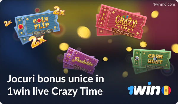 Jocuri bonus în Crazy Time 1win Moldova