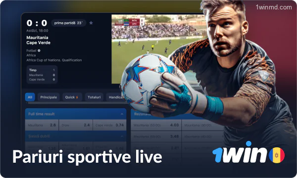 Pariuri sportive live la 1win Moldova