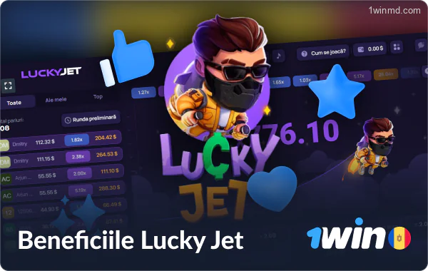 Beneficiile de a juca Lucky Jet la cazinoul online 1win Moldova