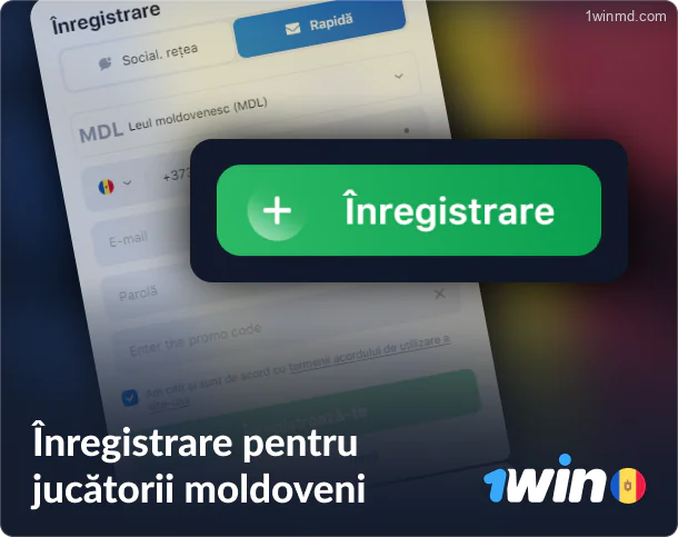 Crearea unui nou profil în 1win Moldova