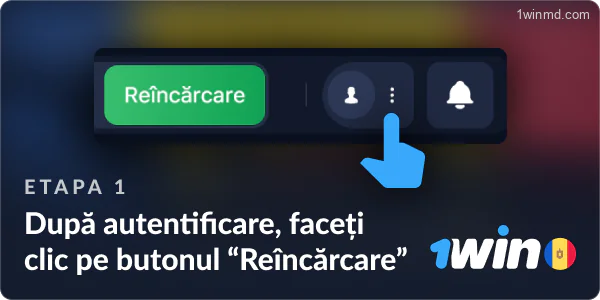Conectați-vă la 1win și faceți clic pe pictograma umană