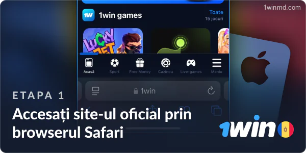 Accesați site-ul oficial 1wib utilizând browserul Safari