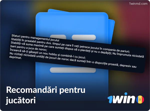 Recomandările lui 1win pentru jucătorii dependenți